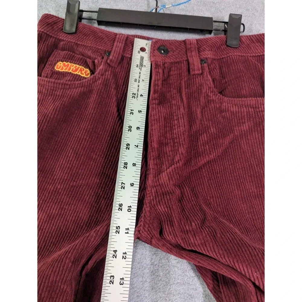 Empyre Burgundy Corduroy Pants Size 28 Wide Leg Skater Streetwear Y2K Style